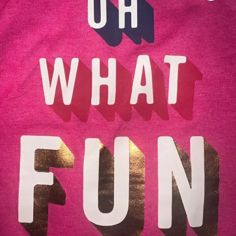 Gymboree Girls Pink Oh What Fun Graphic Sweatshirt Metallic Small NWT